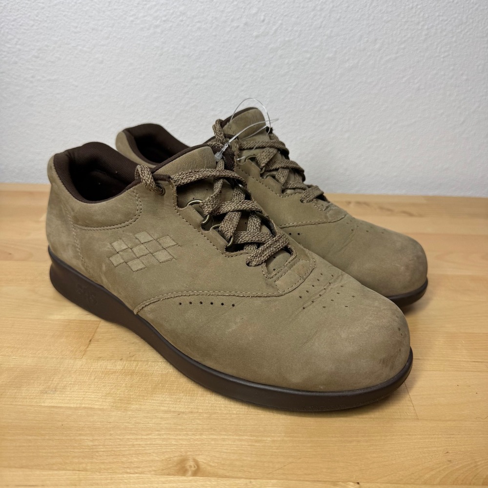 SAS Free Time Tan Beige Nubuck Leather Walking Shoes Womens 7.5 W‎ Wide USA